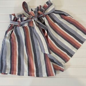 Hollister Striped Belted Paperbag Shorts Size XS